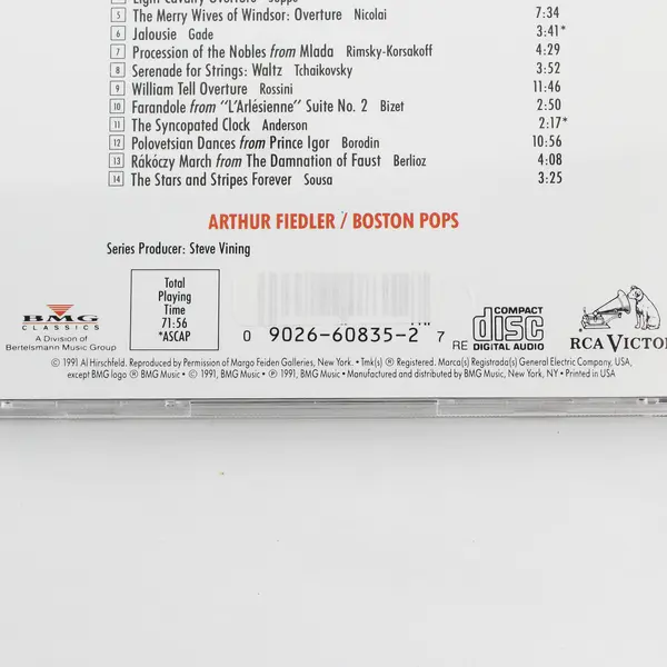 Fiedler Greatest Hits Arthur Fiedler & Boston Pops 1991 Music CD Good