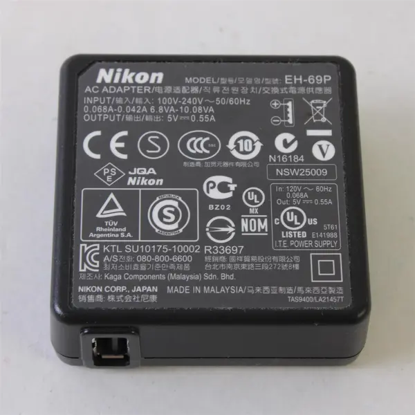 Nikon Genuine Model EH-69P AC Adapter Charger For Coolpix Output 5V-0.55A 