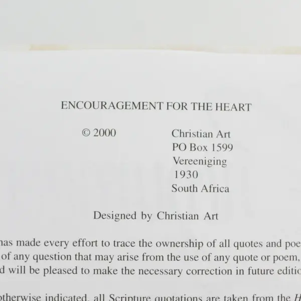 Encouragement for the Heart 2000 Hardcover Christian Devotional Good Used