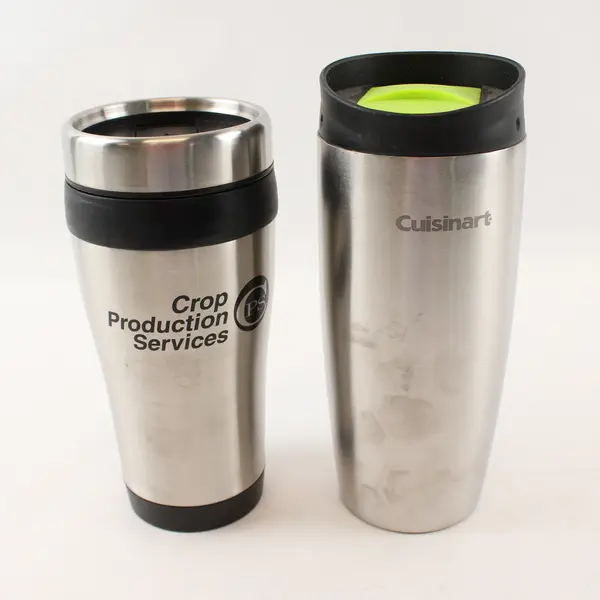 Lot of 2 Stainless Steel Travel Tumblers Cuisinart Crop Prod 14oz 15oz