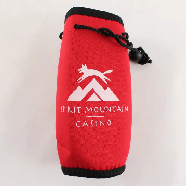 Lot of 2 Spirit Mountain Casino Neoprene Water Bottle Sleeves Red Green