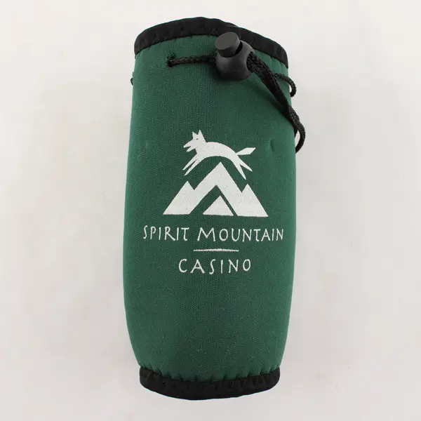 Lot of 2 Spirit Mountain Casino Neoprene Water Bottle Sleeves Red Green
