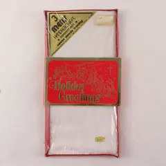White 3-Piece Men's Handkerchief Set Boxed Holiday Gift Permanent Press