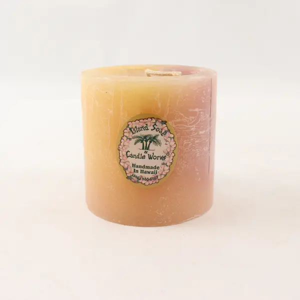 Island Soap Candle Works Plumeria Scent Tropical Candle 3.25in New