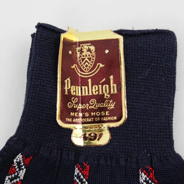 New Vintage Pennleigh Navy Red and White Socks Men's Size 10-1/2