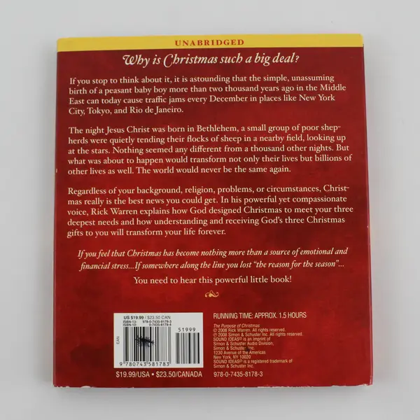 The Purpose of Christmas by Rick Warren 2008 Audio Book Unabridged 2-Disc Set