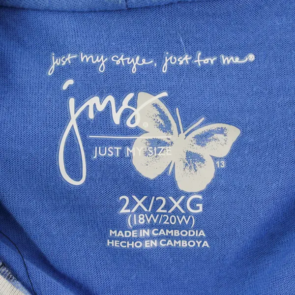 Just My Size Blue Faux Layer Long-Sleeve Top Women's 2X 18W/20W