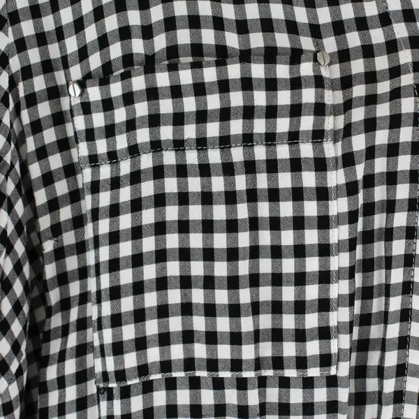 Jones New York Black and White Gingham Knot Tie Button-Up Women's XXL