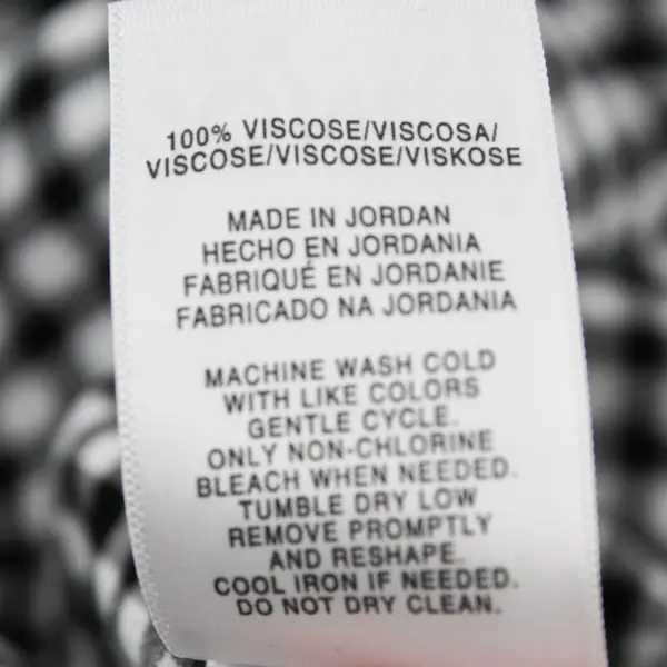 Jones New York Black and White Gingham Knot Tie Button-Up Women's XXL