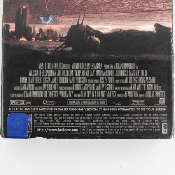 Independence Day VHS 1996 Five Star Collection PG-13 Pre-Owned Untested