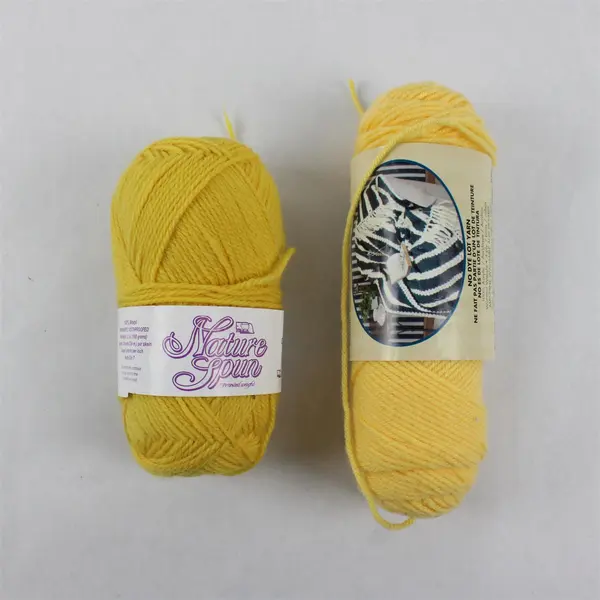 Lot of 2 Yellow Yarn Skeins Caron Wintuk Jonquil Nature Spun Impasse
