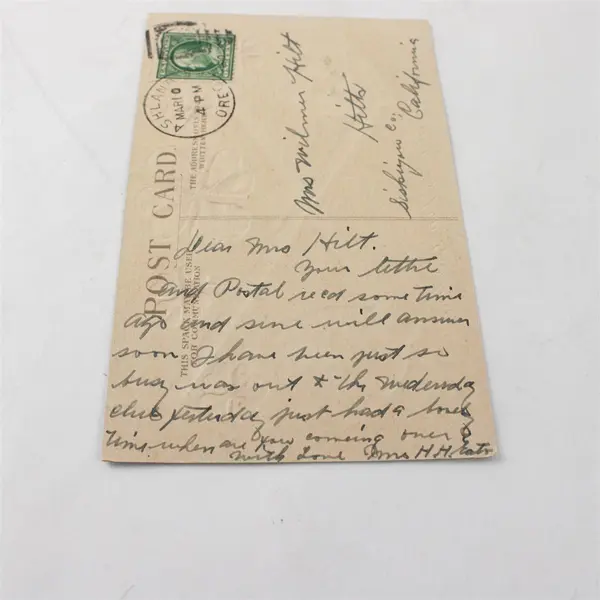 Vintage St. Patrick's Day Clover Greetings Crossed Pipes Embossed Postcard