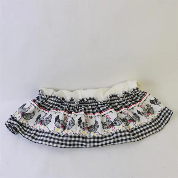 Set of 2 Handmade Retro Chicken Print Kitschy Cafe Curtains 29" x 35"