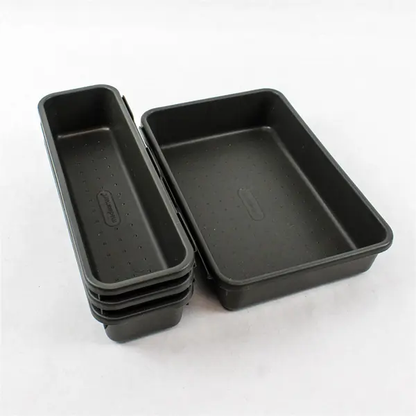 Lot of 4 Madesmart Interlocking Storage Containers Granite Gray