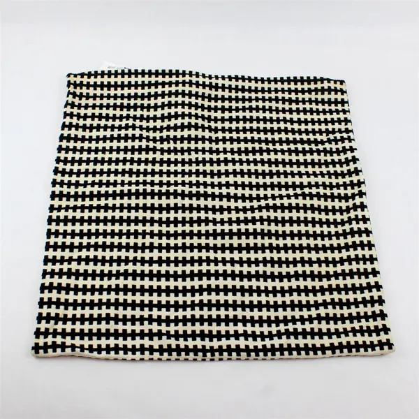Ikea Stockholm Black and Off-White Square Throw Pillow Cover 22" x 22"