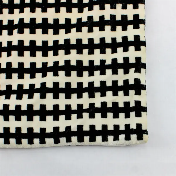 Ikea Stockholm Black and Off-White Square Throw Pillow Cover 22" x 22"