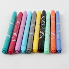 Lot of 10 Erin Condren Colored Felt-Tip Pens, Double-Ended for Fine/Med. Tips 