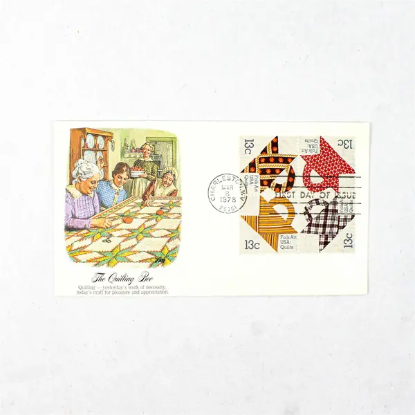 Set Of 5 Quilt Stamp 1978 FDC Fleetwood Cachet SC #1745-48