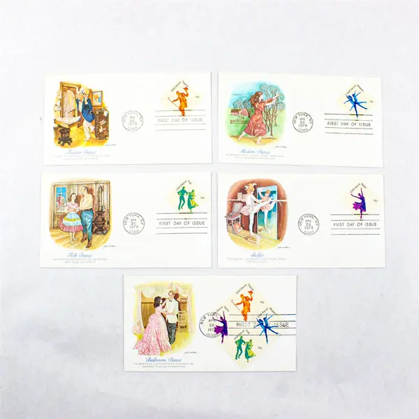 Set Of 5 Dance Stamp 1978 FDC Fleetwood Cachet SC #1749-52
