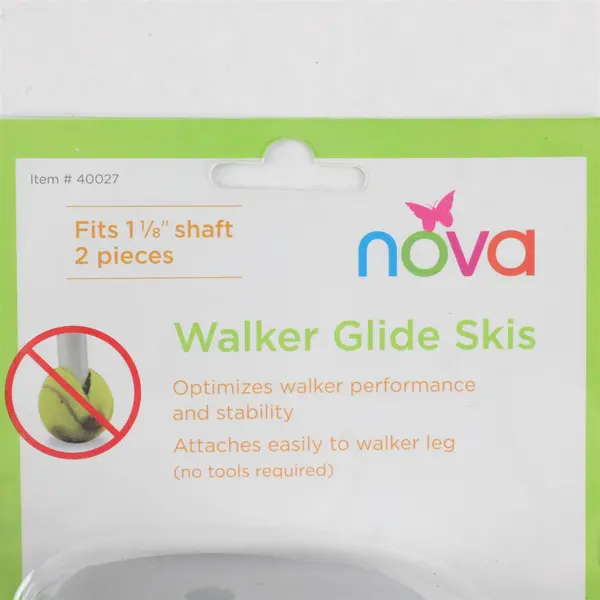 Nova Walker Glide Skis 1 1/8in Shaft 2 Pc Gray