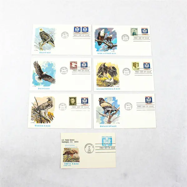 Set Of 7 Eagle 1983 Stamp SC# 0127 FDC Fleetwood Cachet