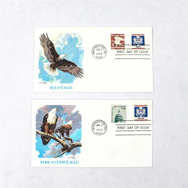 Set Of 7 Eagle 1983 Stamp SC# 0127 FDC Fleetwood Cachet
