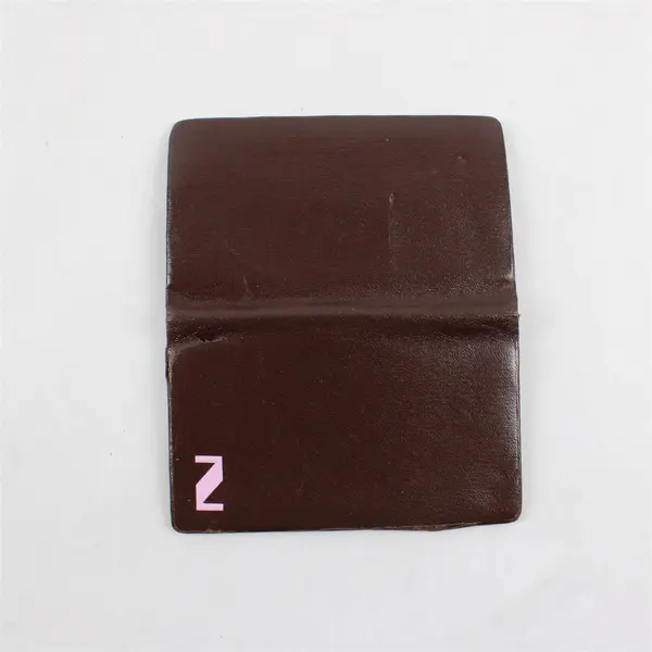 Brown Leather Compact Mirror Travel Vanity Pocket Size
