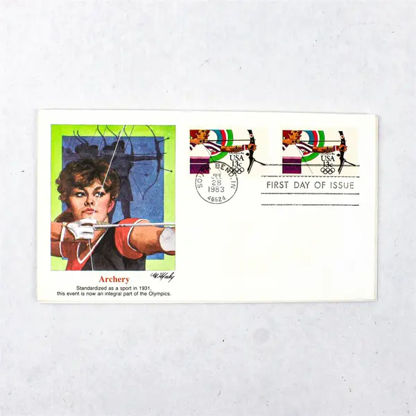 Lot of 5 1983 Olympics Fleetwood FDC Boxing Discus Archery Rowing High Jump