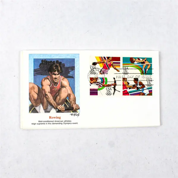 Lot of 5 1983 Olympics Fleetwood FDC Boxing Discus Archery Rowing High Jump