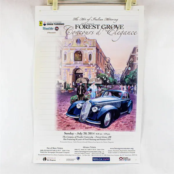 2014 Forest Grove Concours d’Elegance Oregon Classic Car Show Poster 17X25