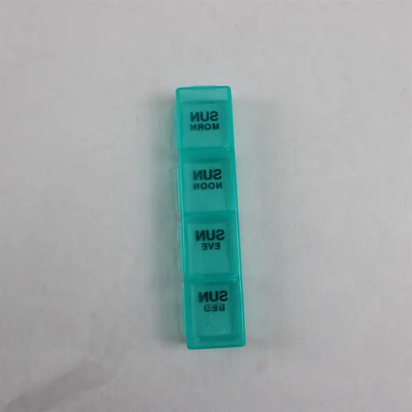Lot of 2 Plastic Storage Boxes Clear Teal 7 Compartment Pill Organizer
