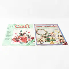 2 Plaid Enterprises Craft Leaflets Chenille & PomPoms and Craft Collection 