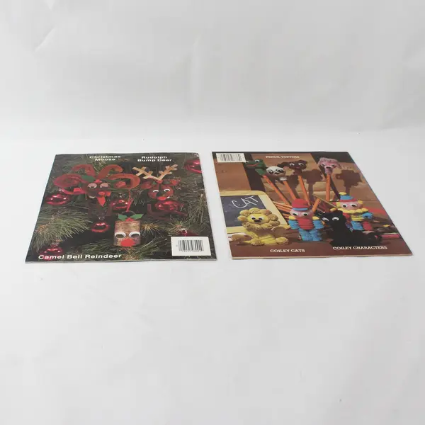 2 Plaid Enterprises Craft Leaflets Chenille & PomPoms and Craft Collection 