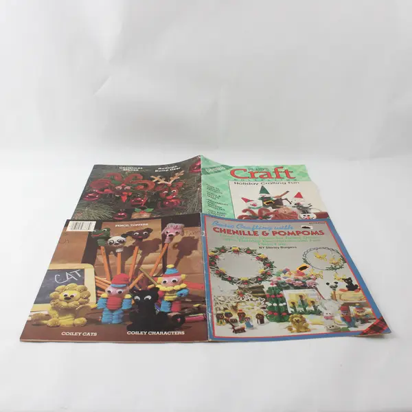 2 Plaid Enterprises Craft Leaflets Chenille & PomPoms and Craft Collection 