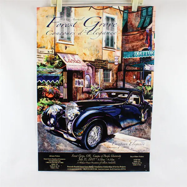 2007 Forest Grove Concours d’Elegance Oregon Classic Car Show Poster 18X26