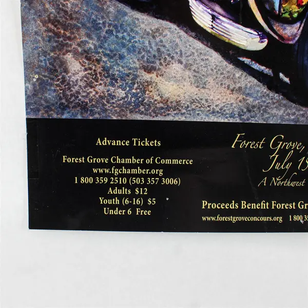 2007 Forest Grove Concours d’Elegance Oregon Classic Car Show Poster 18X26