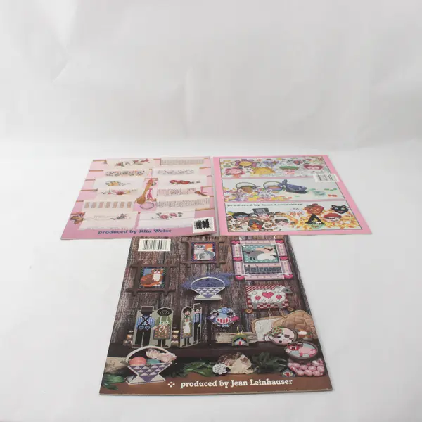 Vintage Lot of 3 Mixed Cross-Stitch & Plastic Canvas Leaflets 3047 3048 3518