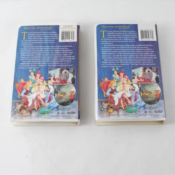 Lot of 2 Walt Disney Cinderella VHS 1995 Masterpiece #5265