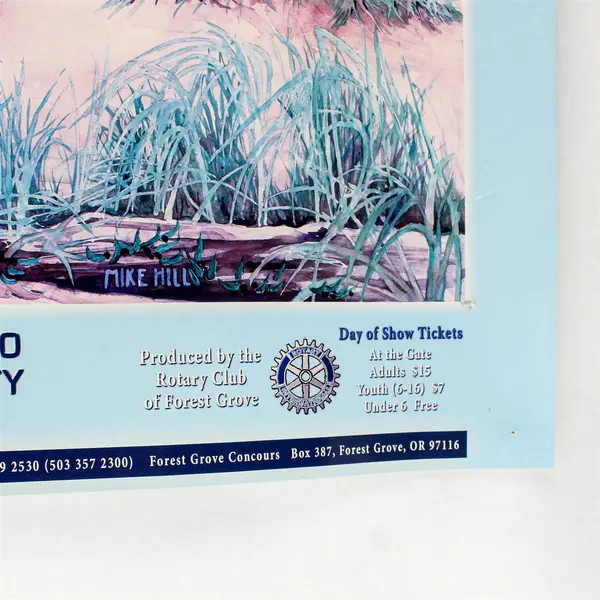 2010 Forest Grove Concours d’Elegance Oregon Classic Car Show Poster 19X25