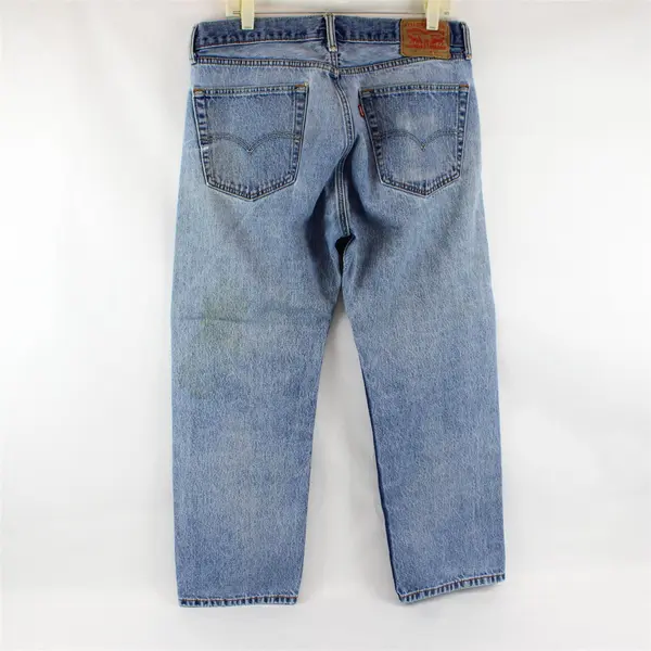 Lot of 2 Levi's 505 Men's 36x29 Light Wash Straight Leg Jeans Flaws