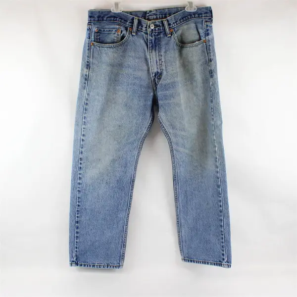 Lot of 2 Levi's 505 Men's 36x29 Light Wash Straight Leg Jeans Flaws