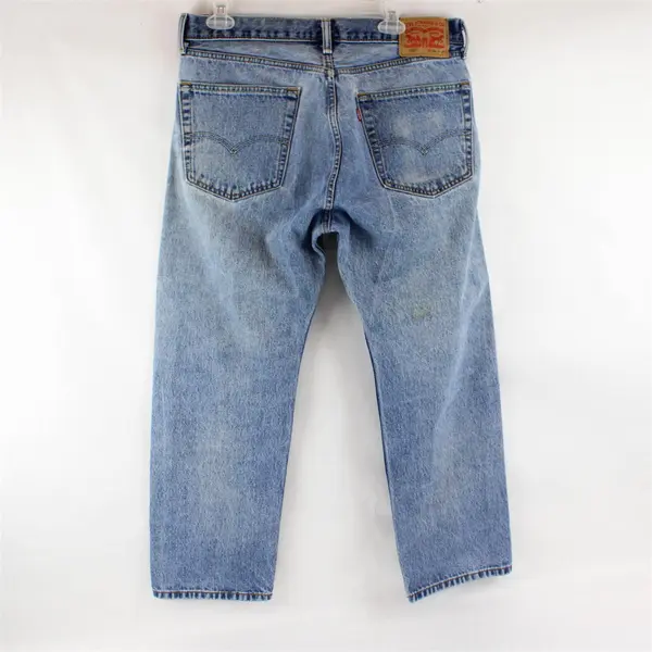 Lot of 2 Levi's 505 Men's 36x29 Light Wash Straight Leg Jeans Flaws
