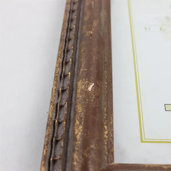 Lot of 2 Ultima Gold-Brushed Standing Desk Picture Frames 4x6