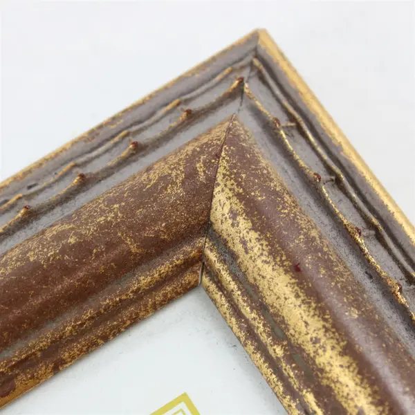 Lot of 2 Ultima Gold-Brushed Standing Desk Picture Frames 4x6