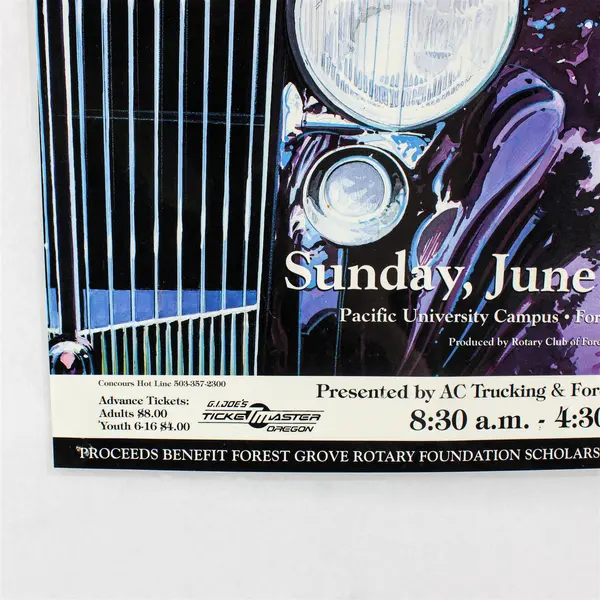 1997 Forest Grove Concours d’Elegance Oregon Classic Car Show Poster 18X24.5