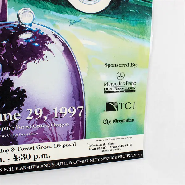 1997 Forest Grove Concours d’Elegance Oregon Classic Car Show Poster 18X24.5