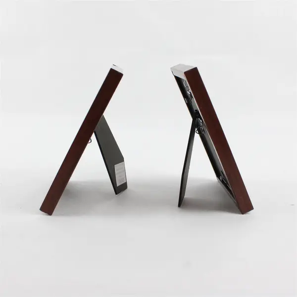 Lot of 2 Room Essentials Red-Brown Faux Wood Tabletop Picture Frames 4"x6"