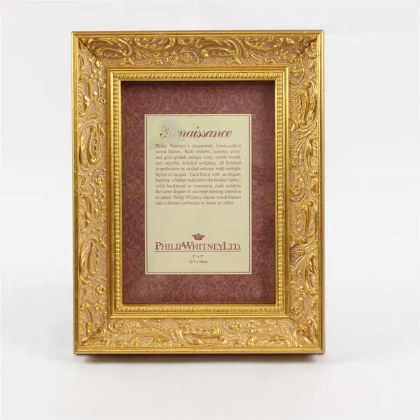 Philip Whitney Renaissance Ornate Gold Tabletop Picture Frame 5"x7"