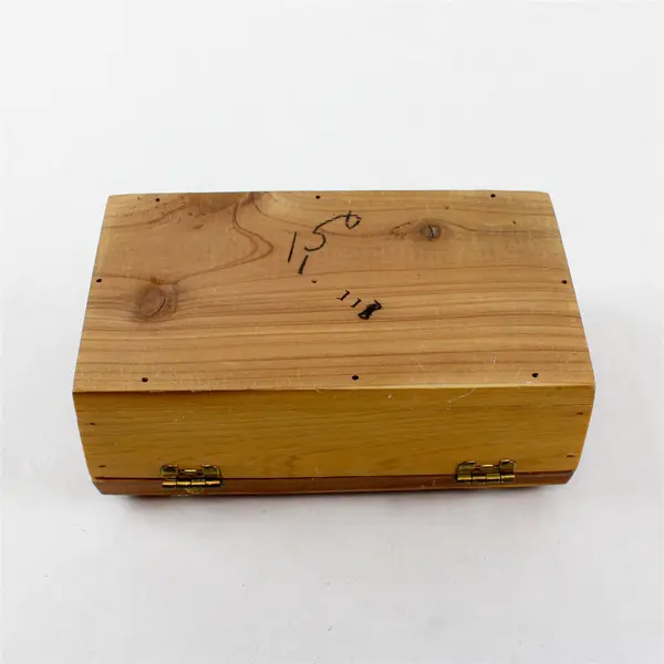 Vintage 70s Mini Wooden Treasure Chest Trinket Box Brass Accents Clasp