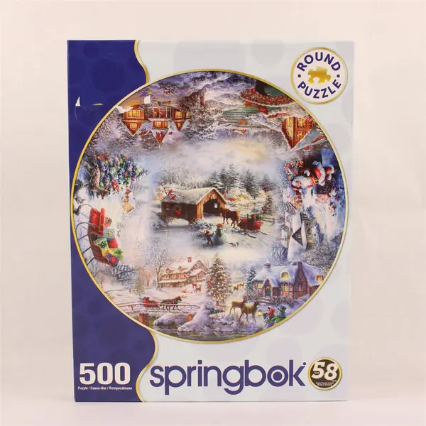 Springbok Winter Wonderland Round Jigsaw Puzzle 500-pc. 2021 #34-03009 